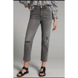 Pilcro Anthropologie Jeans Women 27 Gray Denim Distressed The Borrowed Boyfriend